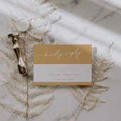 Boho chique geel goudsbloem eenvoudige bruiloft RSVP kaartje