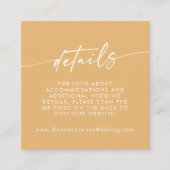 Boho chique gele goudsbloem bruiloft QR-code Detai Informatiekaartje (Voorkant)