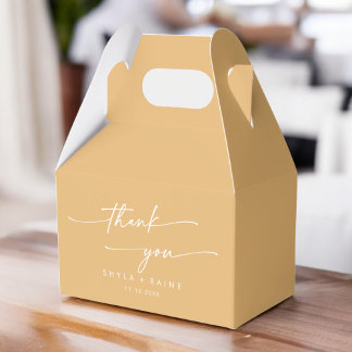 Boho chique gele goudsbloem dank u bruiloft bedankdoosjes