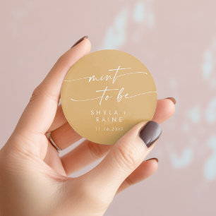 Boho chique gele goudsbloem mint om favoriete Stic Ronde Sticker