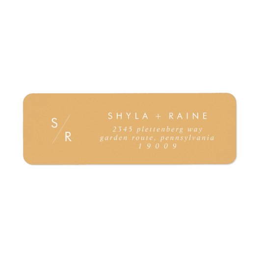 Boho chique gele goudsbloem monogram Adresetikette Etiket (Voorkant)