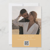 Boho chique gele goudsbloem QR code fotokalender Save The Date (Achterkant)