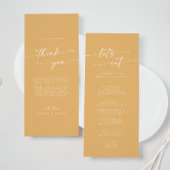 Boho Chique Gele Marigold Dank U en Bruiloft Menu