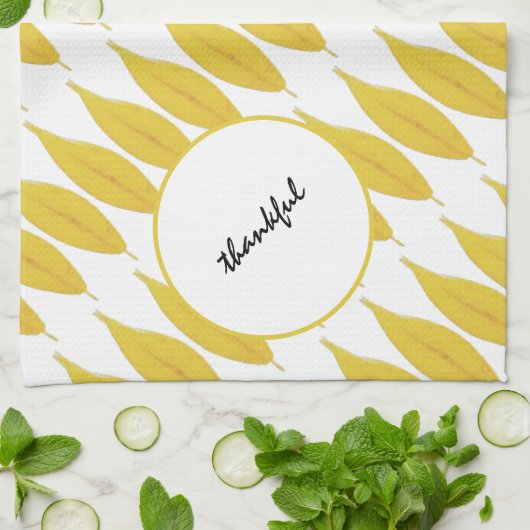 Boho chique gele val laat Waterverf Theedoek (Gevouwen)