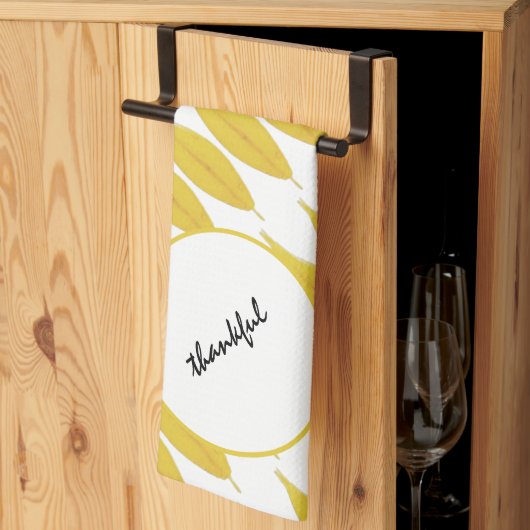 Boho chique gele val laat Waterverf Theedoek (Derde Gevouwen)