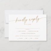 Boho Chique Goud en Wit Menu Keuze RSVP-kaart (Voorkant)