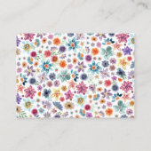 Boho chique grillige wilde bloem goud typografie plaatskaartje (Achterkant)