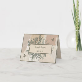 Boho chique groen bruiloft gast zitkaart bedankkaart