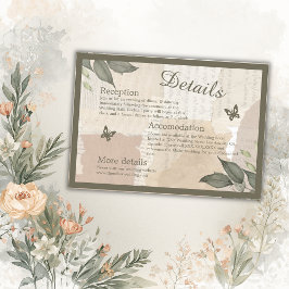  boho chique groen bruiloft informatiekaartje