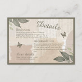 boho chique groen bruiloft informatiekaartje (Voorkant)