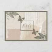  boho chique groen bruiloft informatiekaartje (Achterkant)