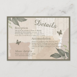  boho chique groen bruiloft informatiekaartje