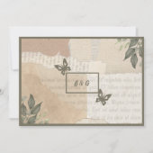 Boho chique  groen bruiloft kaart (Achterkant)