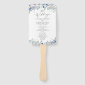 Boho Chique groen bruiloft programma Hand Fan Handwaaier (Voorkant)