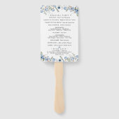 Boho Chique groen bruiloft programma Hand Fan Handwaaier (Achterkant)