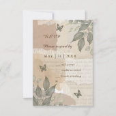  boho chique groen bruiloft RSVP kaartje (Voorkant)