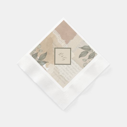 boho chique groen bruiloft servet (Hoek)