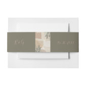 boho chique groen bruiloft uitnodigingen wikkel (Voorkant Voorbeeld)