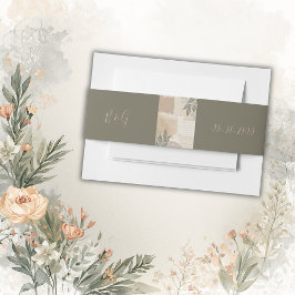  boho chique groen bruiloft uitnodigingen wikkel