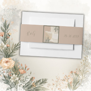  boho chique groen bruiloft uitnodigingen wikkel