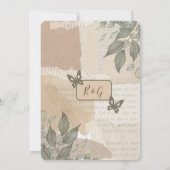 Boho chique groen bruiloft veilig de datum kaart (Achterkant)