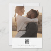 Boho Chique Groen en Wit Multi Foto QR Code Save The Date (Achterkant)
