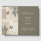 Boho chique  groen eucalyptus bruiloft gastenboek (Voorkant)