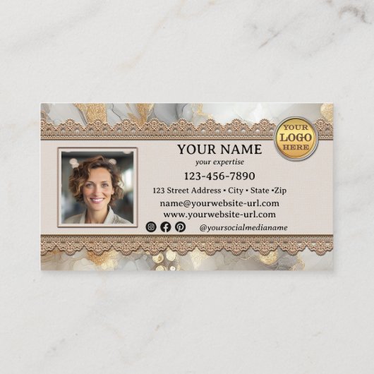 Boho chique handgemaakte moderne ambachten visitekaartje (Achterkant)