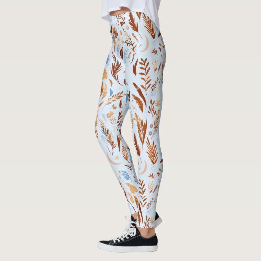 Boho Chique herfst bladeren patroon - grillige her Leggings (Links)
