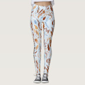 Boho Chique herfst bladeren patroon - grillige her Leggings (Voorkant)