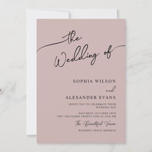 Boho-chique huwelijksuitnodiging, pastelkleuren. kaart (Voorkant)