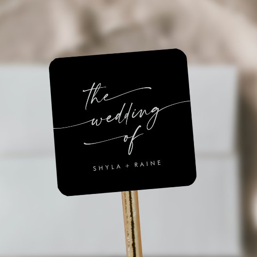 Boho Chique KLEUR BEWERKBAAR Bruiloft Envelop Afdi Vierkante Sticker