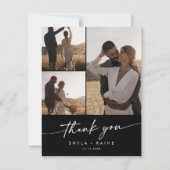 Boho Chique KLEUR BEWERKBAAR Bruiloft Fotocollage Bedankkaart (Voorkant)