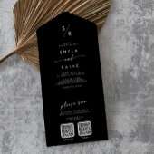 Boho Chique KLEUR BEWERKBAAR Dubbele QR Code Bruil All In One Uitnodiging