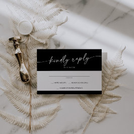 Boho Chique KLEUR BEWERKBAAR Eenvoudige bruiloft RSVP Kaartje