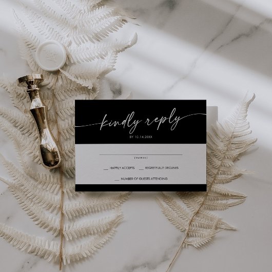 Boho Chique KLEUR BEWERKBAAR Eenvoudige bruiloft RSVP Kaartje