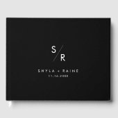 Boho Chique KLEUR BEWERKBAAR Monogram Bruiloft Gastenboek (Voorkant)