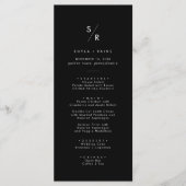 Boho Chique KLEUR BEWERKBAAR Monogram Bruiloft Menu (Voorkant)