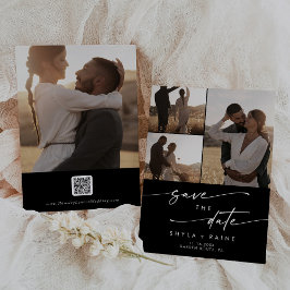 Boho Chique KLEUR BEWERKBAAR Multi Foto QR Code Save The Date