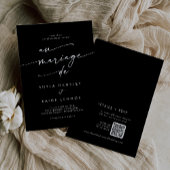 Boho Chique KLEUR BEWERKBAAR QR Code Franse bruilo Kaart