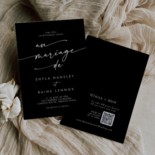 Boho Chique KLEUR BEWERKBAAR QR Code Franse bruilo Kaart