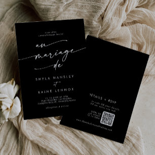 Boho Chique KLEUR BEWERKBAAR QR Code Franse bruilo Kaart