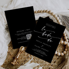 Boho Chique KLEUR BEWERKBAAR QR Code Spaanse bruil Kaart