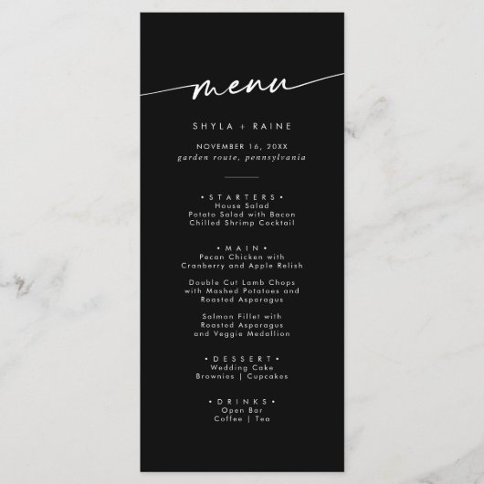 Boho Chique KLEUR BEWERKBARE foto bruiloft Menu (Voorkant)