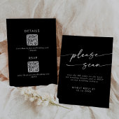 Boho Chique KLEUR BEWERKBARE QR Code Details en RSVP Kaartje