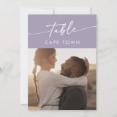 Boho chique lavendel Paarse foto tafel nummers Kaart (Voorkant)