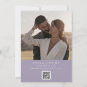 Boho chique lavendel Paarse QR-code fotokalender Save The Date (Achterkant)
