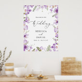 Boho chique lavendel Wildbloemen bruiloft welkom Poster (Keuken)