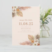 Boho chique minimalistische bruiloft Bewaar de dat Save The Date (Staand voorkant)