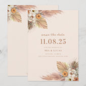 Boho chique minimalistische bruiloft Bewaar de dat Save The Date (Voorkant / Achterkant)